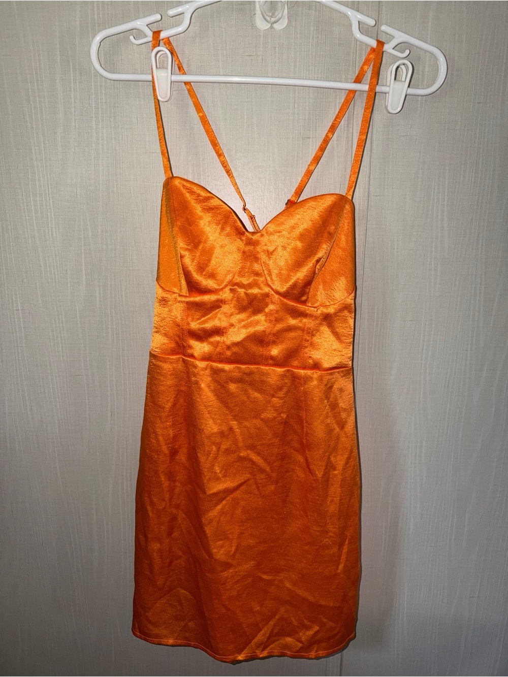 wild fable Orange Satin Spaghetti-Strap Mini Dress